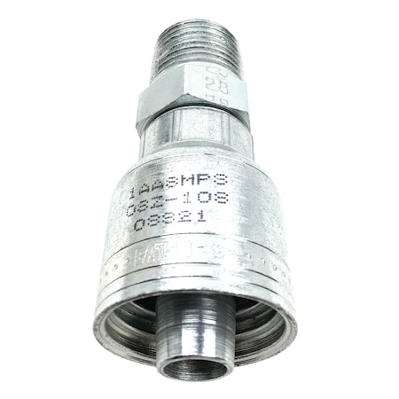 Eaton Fitting, Hyd, Weathergrip, Male Pipe Rigid, 1/2-14 Thread, -08 Hose, 2.74 Lng 08Z-108
